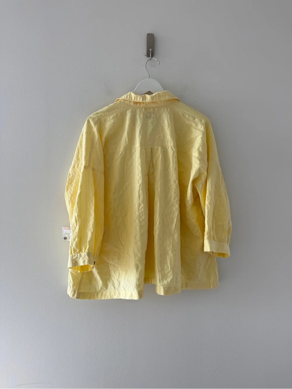 FREE PEOPLE Just Like Me Relaxed Cotton Button Up in Yellow S